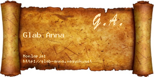 Glab Anna névjegykártya